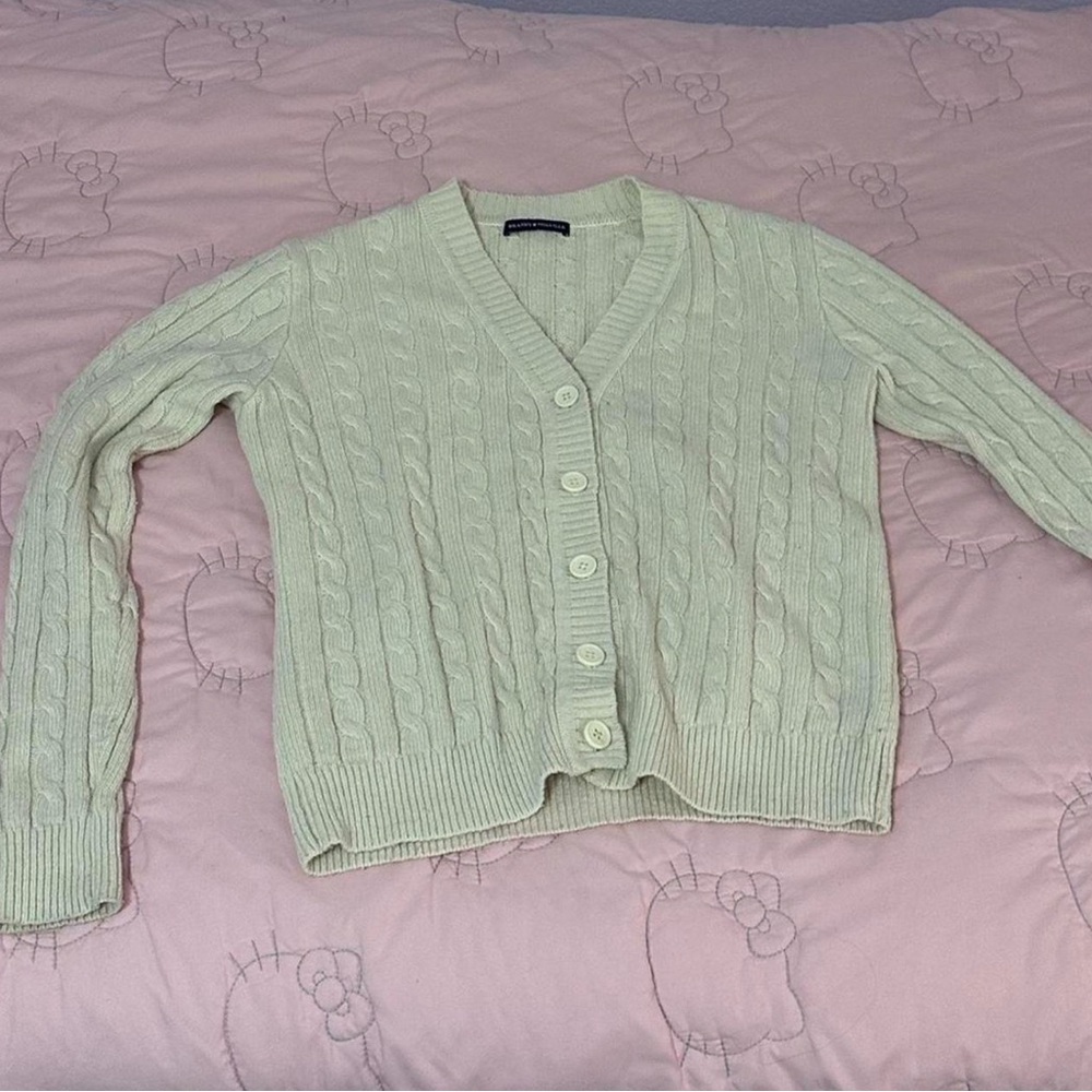 Brandy Melville Cream Cable Knit Cardigan